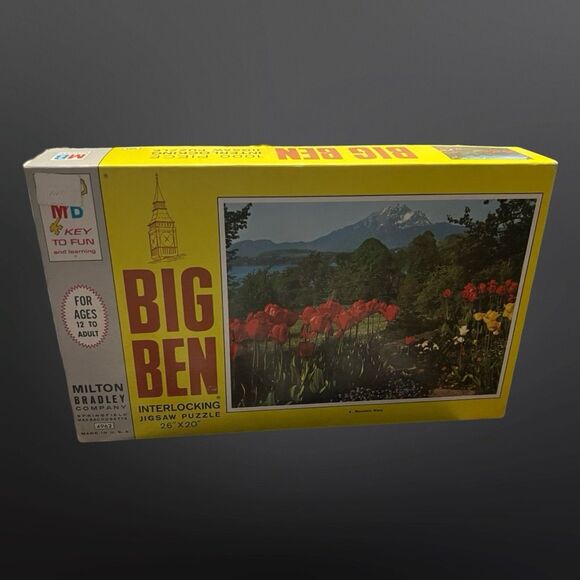 Vintage 1968 Milton Bradley Big Ben Mountain Glory Jigsaw Puzzle 1000 Pieces - Picture 3 of 5